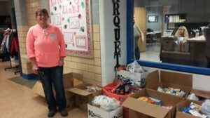 Students collect Treats for Troops care package items