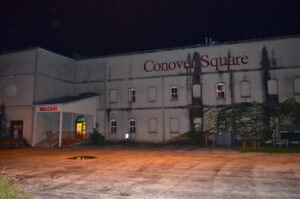 A ghost hunting we did go at Conover Square