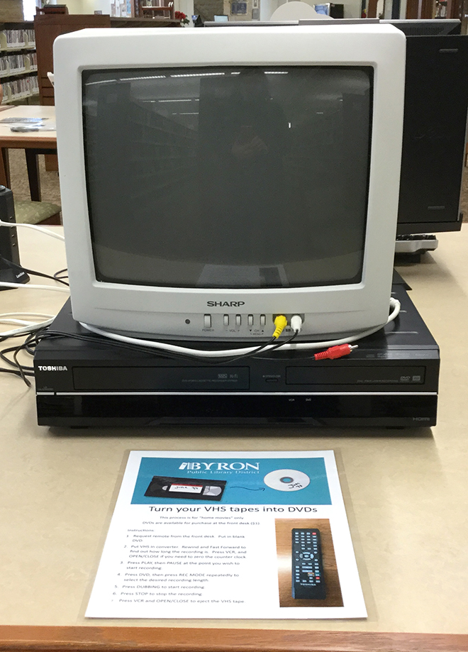 The Byron Public Library’s new VHS to DVD converter