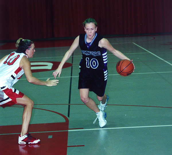 Heidi Burkhart in action during her playing days for Rockford University