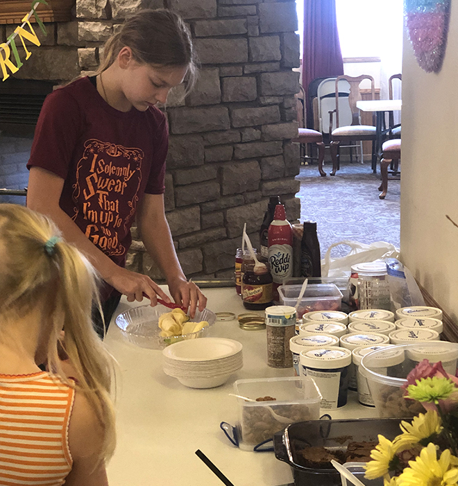 6th grader hosts ice cream party at Prairie View Assisted Living