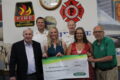 ANNE EICKSTADT PHOTO Belvidere Republican
	Country Financial provides the funding to purchase an AED for the YMCA. (Right to Left) front row: Jerry Kenney, Jen Jackey, Cherie Dollinger, Bruce Nelson; back row: Fire Chief Al Hyser, Captain David Burdick
