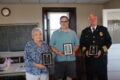 ANNE EICKSTADT PHOTO Belvidere Republican
	Colleen Leach, Wayne Zelasko, and Deputy Chief Bob Koehn hold their awards proudly.