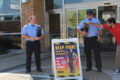 ANNE EICKSTADT PHOTOS Belvidere Republican
	Firefighters Swanson and Winnie collected for the Fill the Boot for MDA campaign at the Belvidere Oasis on Labor Day.