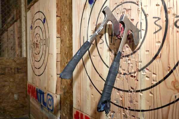 Axe throwing activity new addition for Machesney Town Center