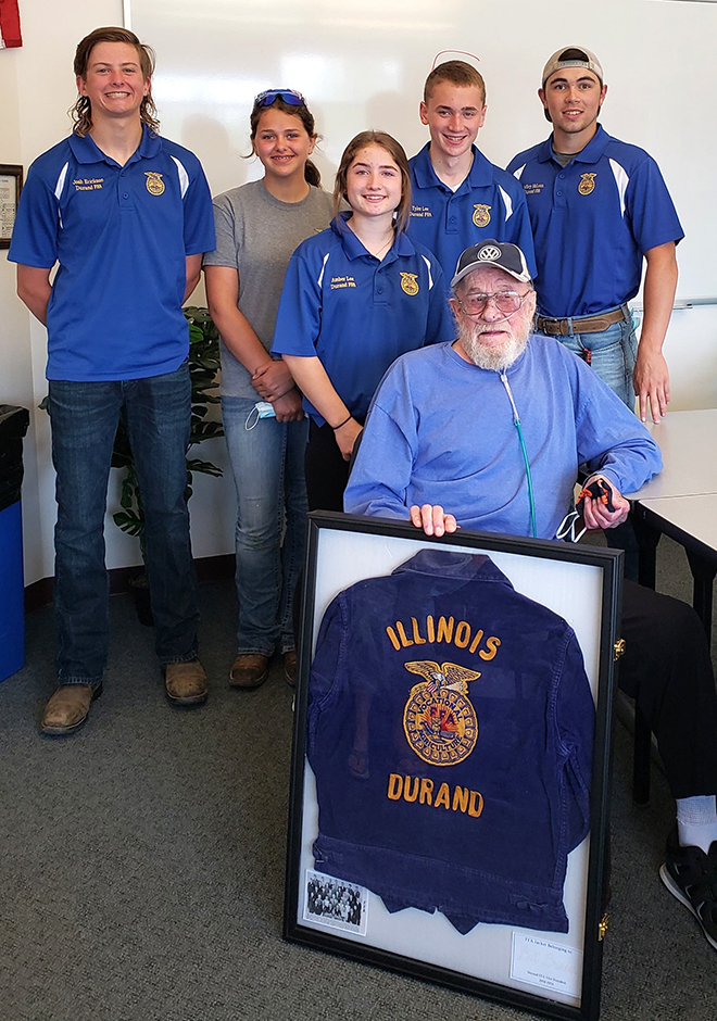 Durand FFA jacket returned to owner from Class of 1958