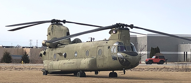Two Chinooks welcomed at Army Reserve Center