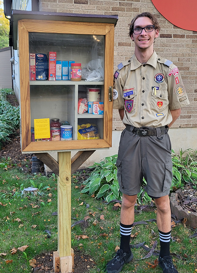 Eagle Scout project creates mini food pantry; Neighborhood box makes food accessible to those in need