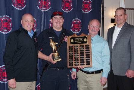SHERYL DROST PHOTO THE Journal
	The Harlem-Roscoe Firefighter Choice Award went to Firefighter Lucas Burbach during the annual awards banquet last week.