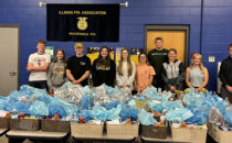 SUBMITTED PHOTO The Gazette
	The Pecatonica FFA Chapter gathered on May 22 to make baskets for the community to promote mental health in agriculture. From left: Zach Carlson, Vanessa Wishard, Keagen Gilson, Morgan Sommerio, Emma Daly, Mylie Getter, Grant Hagemeier, Ellie Bolen, Evie Anderson and Josh Hagemeier.