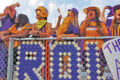 MARIANNE MUELLER PHOTO The Herald
	Hononegah High School students in the front row of the student section showed full school spirit at the 2024 Purple and Gold Festival on Friday evening, Aug. 23.