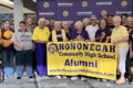 MARIANNE MUELLER PHOTO The Herald
	Hononegah Alumni gathered for a photo in the HCHS library during Homecoming festivities.