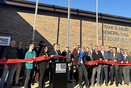 PARKS CHAMBER OF COMMERCE PHOTO The Journal
	Local officials participated in a ribbon-cutting ceremony in celebration of remodeling at Village Hall.