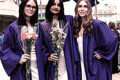 MARIANNE MUELLER PHOTO The Herald
	Chloe Benson, Abigail Piliponis, and Sarisha Kunwar celebrated graduation day.